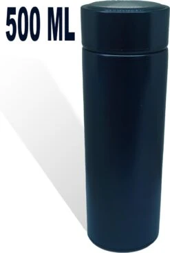 Thermosfles 500 Ml - Met Thee Filter - Mat Zwart