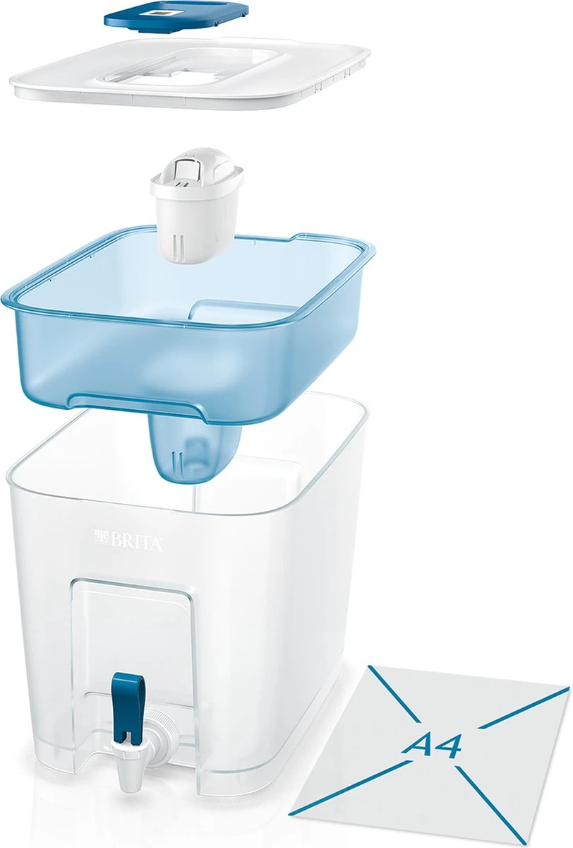 BRITA - Waterfilterkan - Flow Cool - Blauw - 8,2L + 12 Pack MAXTRA+ Waterfilterpatronen - Voordeelverpakking - Afbeelding 2