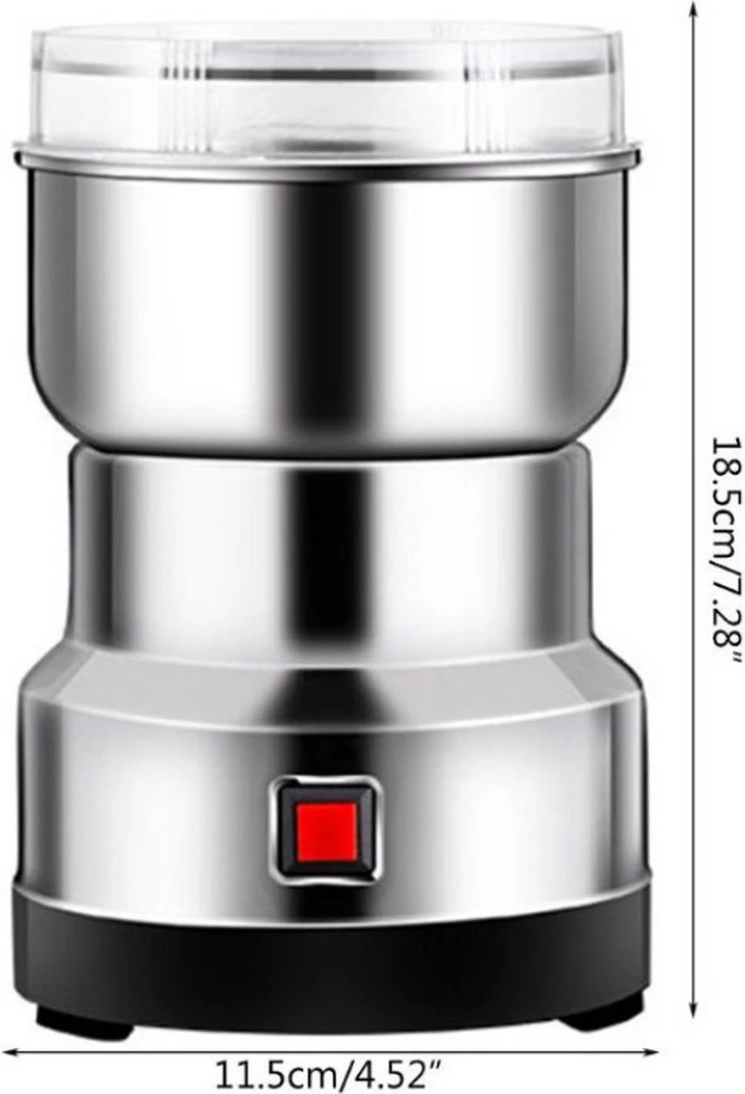Merkloos Vitafa Kruidenmolen - Elektrisch - Koffiegrinder - Bonenmaler - Specerijenmolen - Kruidenmaler - RVS - Zilver - Afbeelding 2