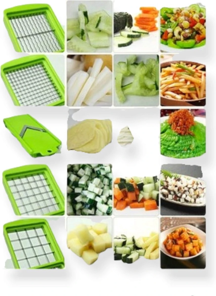 Groentesnijder - Uiensnijder - Mandoline - Multifunctionele Groentesnijder - RVS - Inclusief 7 Mesjes - Mandoline Keukensnijder- Mandoline Snijder - - Afbeelding 4