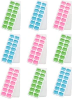 Minismus Siliconen IJsblokjesvorm Met Deksel - 9 Stuks - BPA Vrij - Herbruikbaar - IJsblokjes Zijn Makkelijk Uit Te Drukken