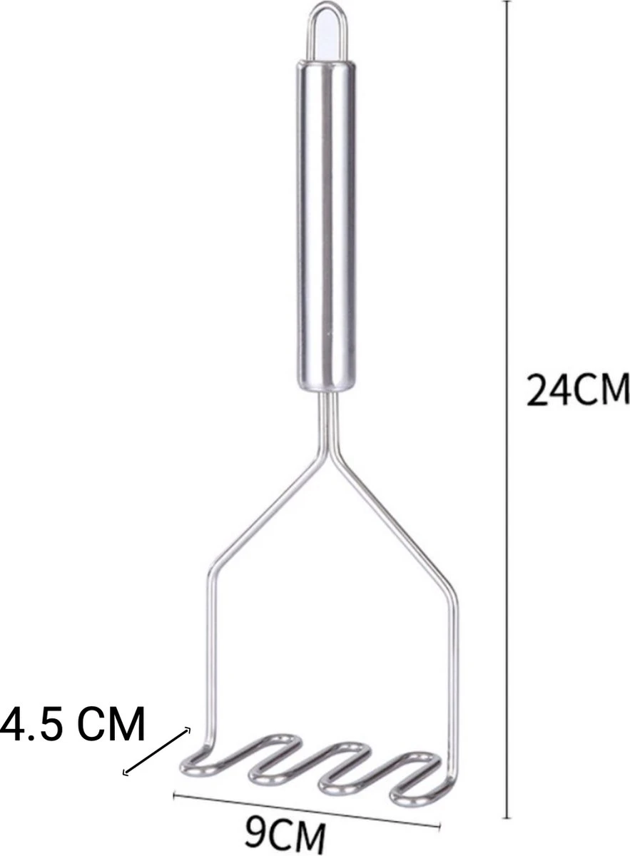 YUGN Pureestamper Aardappelstamper Stamper - Pureerder Stampotstamper - RVS - Cadeau Tip - Afbeelding 10
