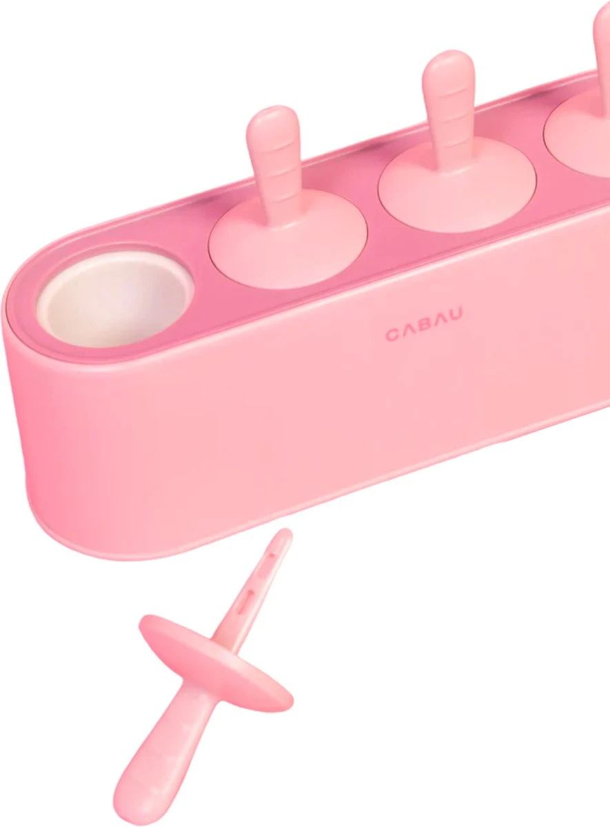 Cabau IJsjeshouder - IJslollymaker - Waterijsjes Maker - Stof- En Lekvrij - Zachte Siliconen - 4 Ijsjes - Perfect Voor De Cabau High Protein Ice Cream - Afbeelding 3