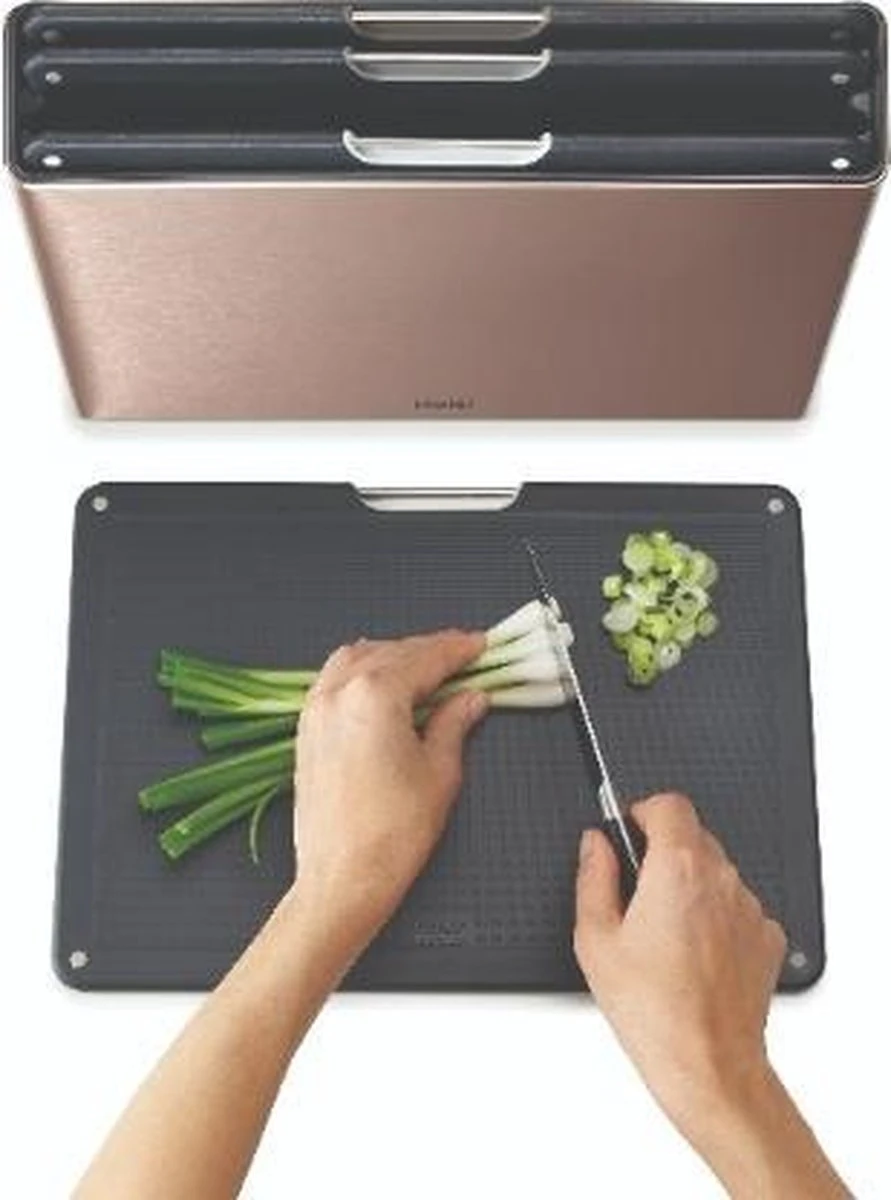 Joseph Joseph JosephJoseph - Folio - Steel - Snijplank - In Houder - Groot - Set Van 5 Stuks - Rose Goud - Afbeelding 12