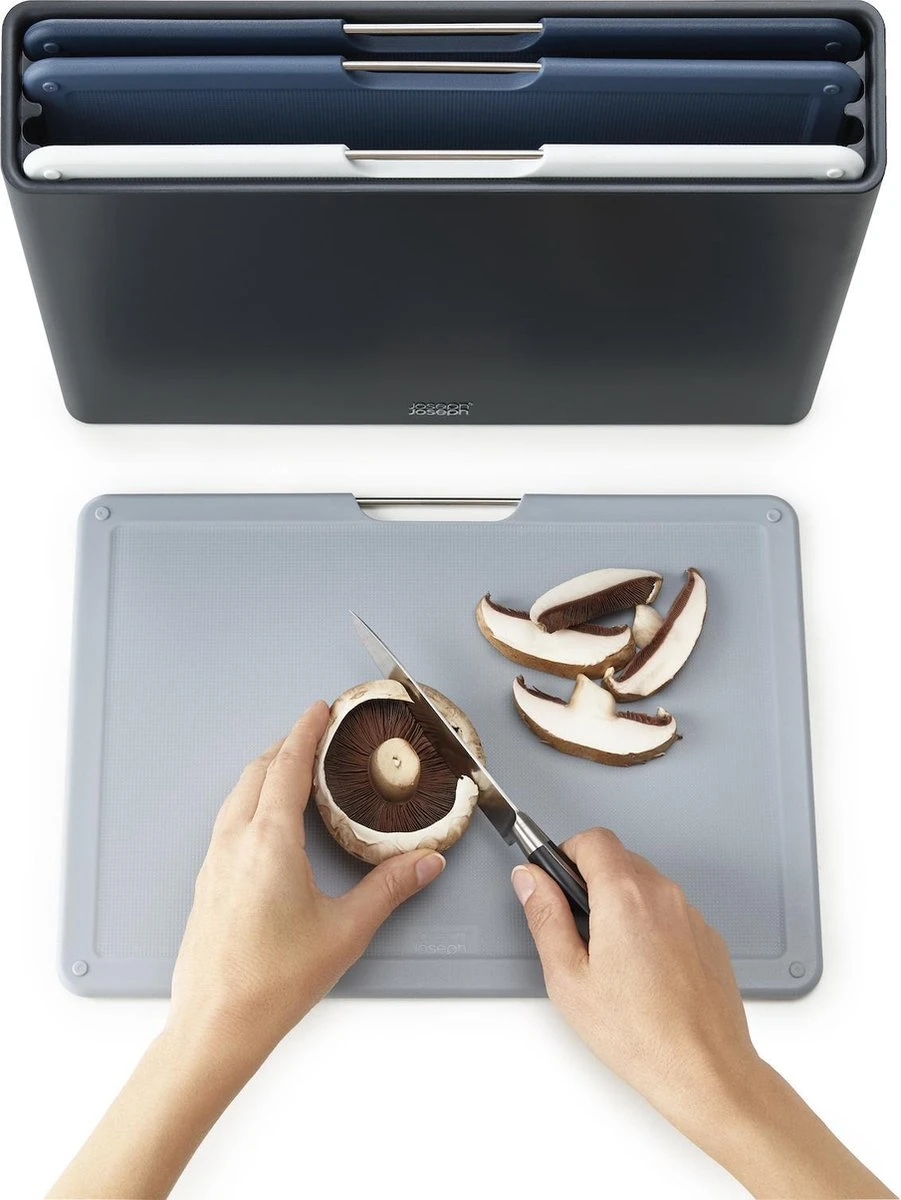 Joseph Joseph JosephJoseph - Folio - Snijplank - In Houder - Groot - Set Van 5 Stuks - Grijs - Afbeelding 12