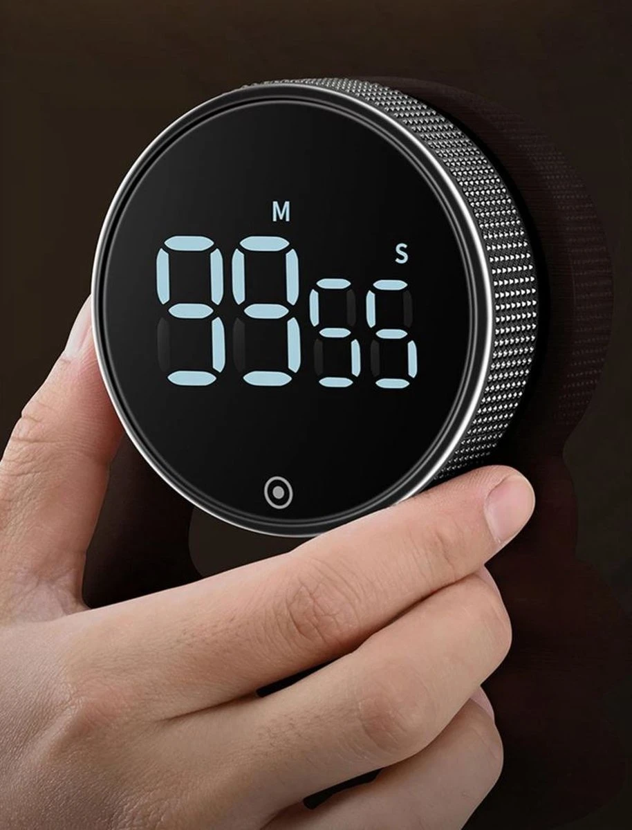 Merkloos Digitale Kookwekker Zwart Van METU-Online - Smart Timer - LED Display - Magnetisch Met Handige Draaiknop - Barbecue Kookwekker Magneet - BBQ Wekker - Afbeelding 2