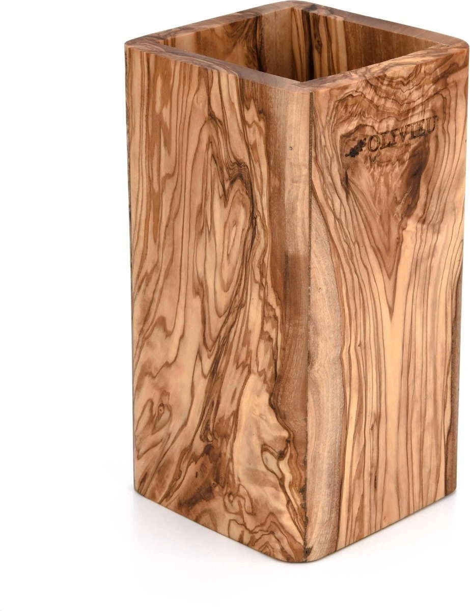 OLIVIEU ~ 5-delig Olijfhouten Duurzame Keukengerei Set Met Keukengerei Houder ~ Houten Kookgerei ~ Minimalistisch & Handgesneden ~ Keukengerei Pot ~ Kookgerei Set Met Kookgerei Houder - Afbeelding 9