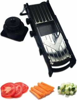 Mandoline V-blade All In One - Centreer Mes - Roestvrij Staal - Julienne, Plakjes Of Blokjes - Keukensnijder - Snijmachine - Groentesnijder