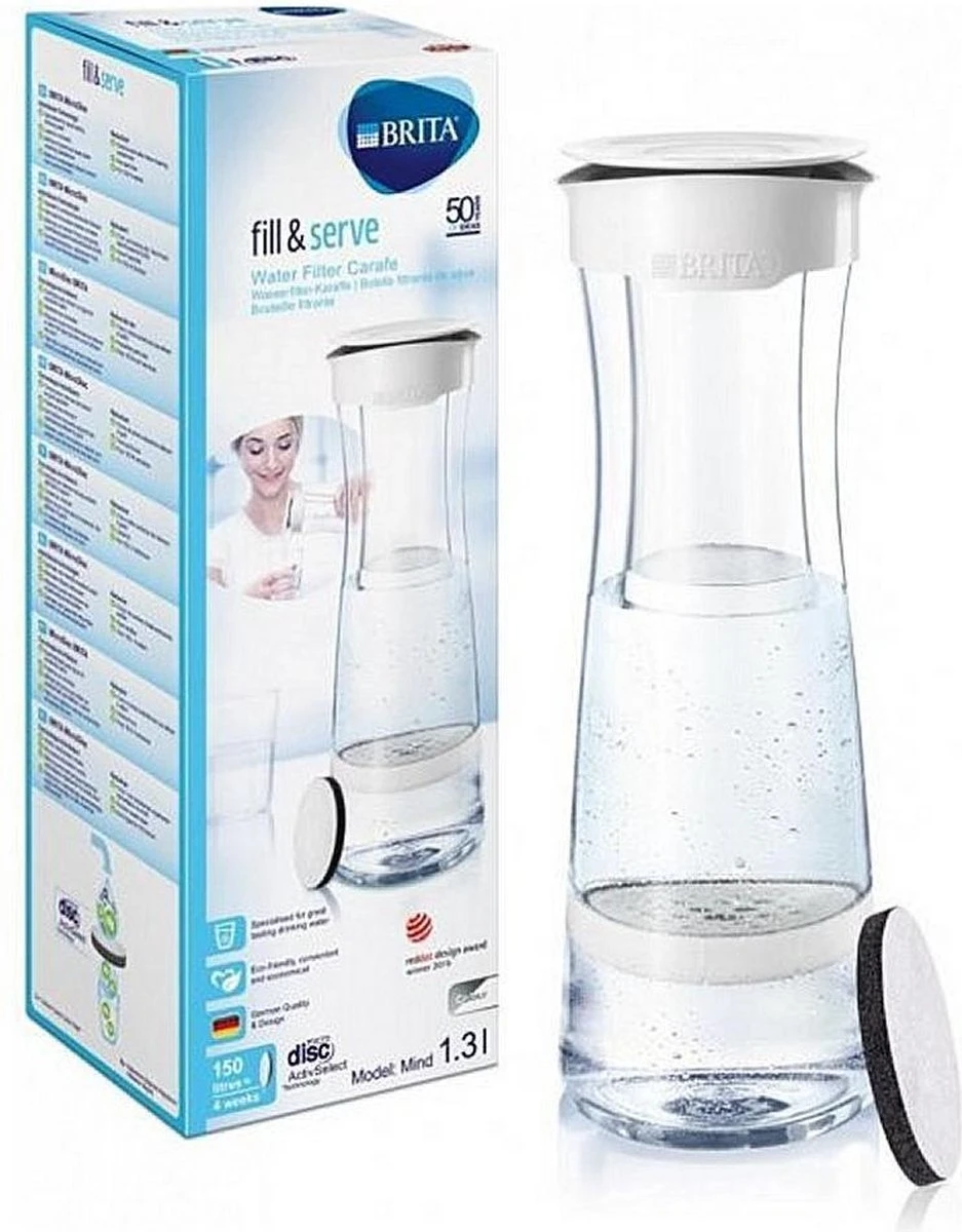 BRITA - Fill&Serve Waterfilterkaraf - 1,3L - Wit Grafiet - Inclusief 1 MicroDisc Waterfilter - Afbeelding 9