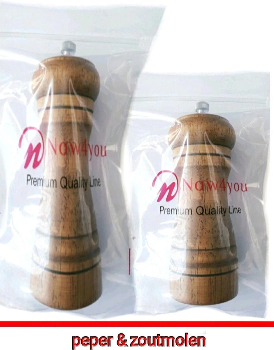 Peper En Zoutmolen Set Van Donker Eiken Hout - Afbeelding 5