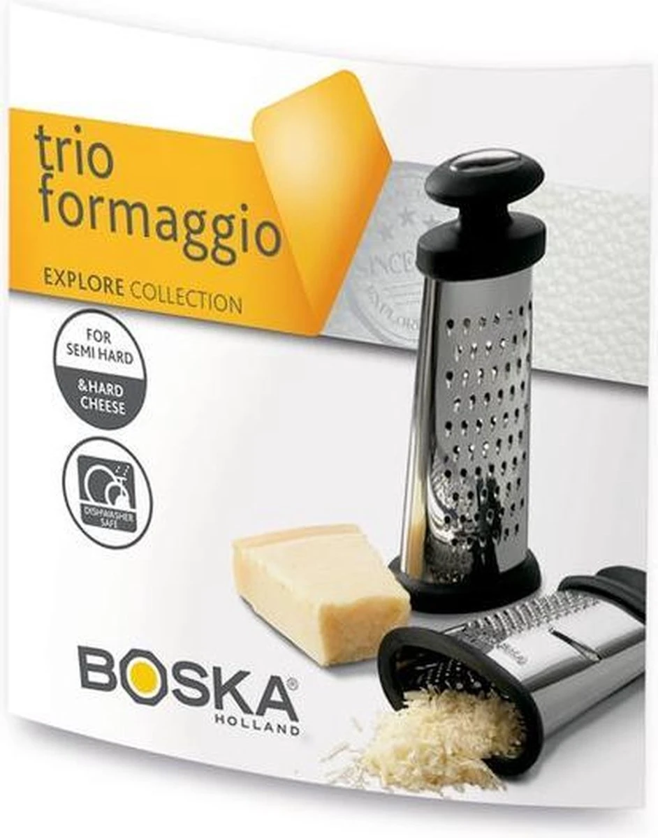 Boska Trio Formaggio - Tafelrasp Met 3 Raspmethodes - Multifunctioneel - Zilver/Zwart - Afbeelding 7