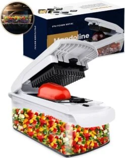 Groentesnijder 13 Delig Mandoline - Slicer Dicer Frietsnijder - Mandoline Keukensnijder Uiensnijder Met Ovenschaal - Kitchen Royal®