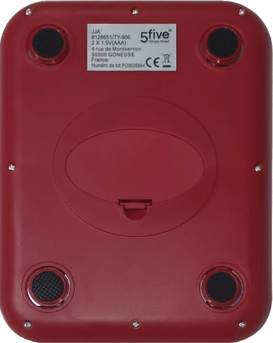 RiMa7 - Digitale Precisie Keukenweegschaal - Tot 5000 Gram (5kg) - RVS/Rood - Afbeelding 2