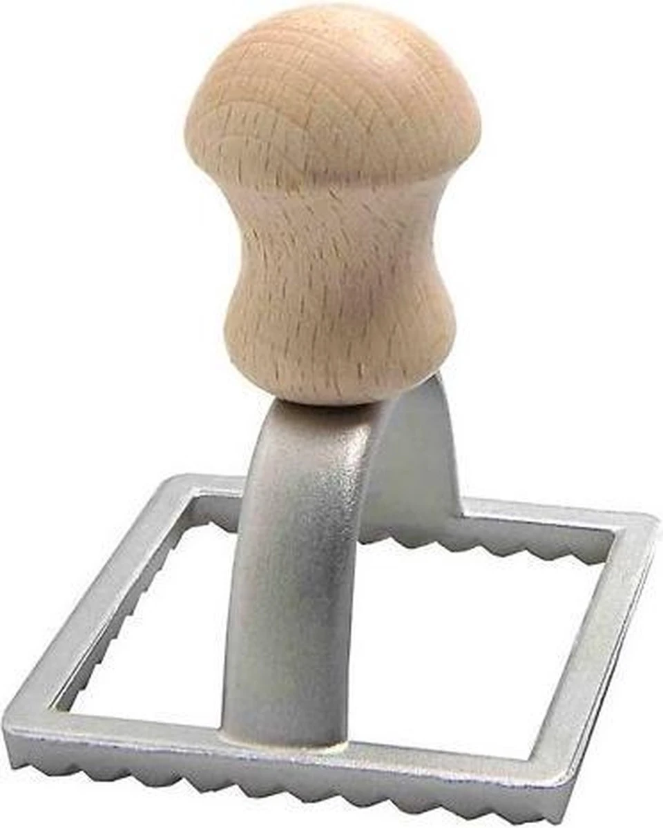 Foodiletto - Raviolimaker Set - Vorm 12 Ravioli - Aluminium/Beukenhout - Zilver - Afbeelding 3