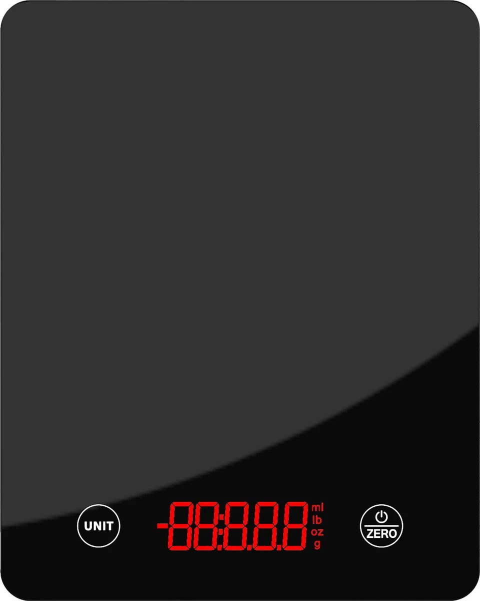 ViveGrace HOME® Digitale Precisie Keukenweegschaal - Met Tarra Functie - Gehard Glas - Incl Batterijen - Zwart - Afbeelding 5