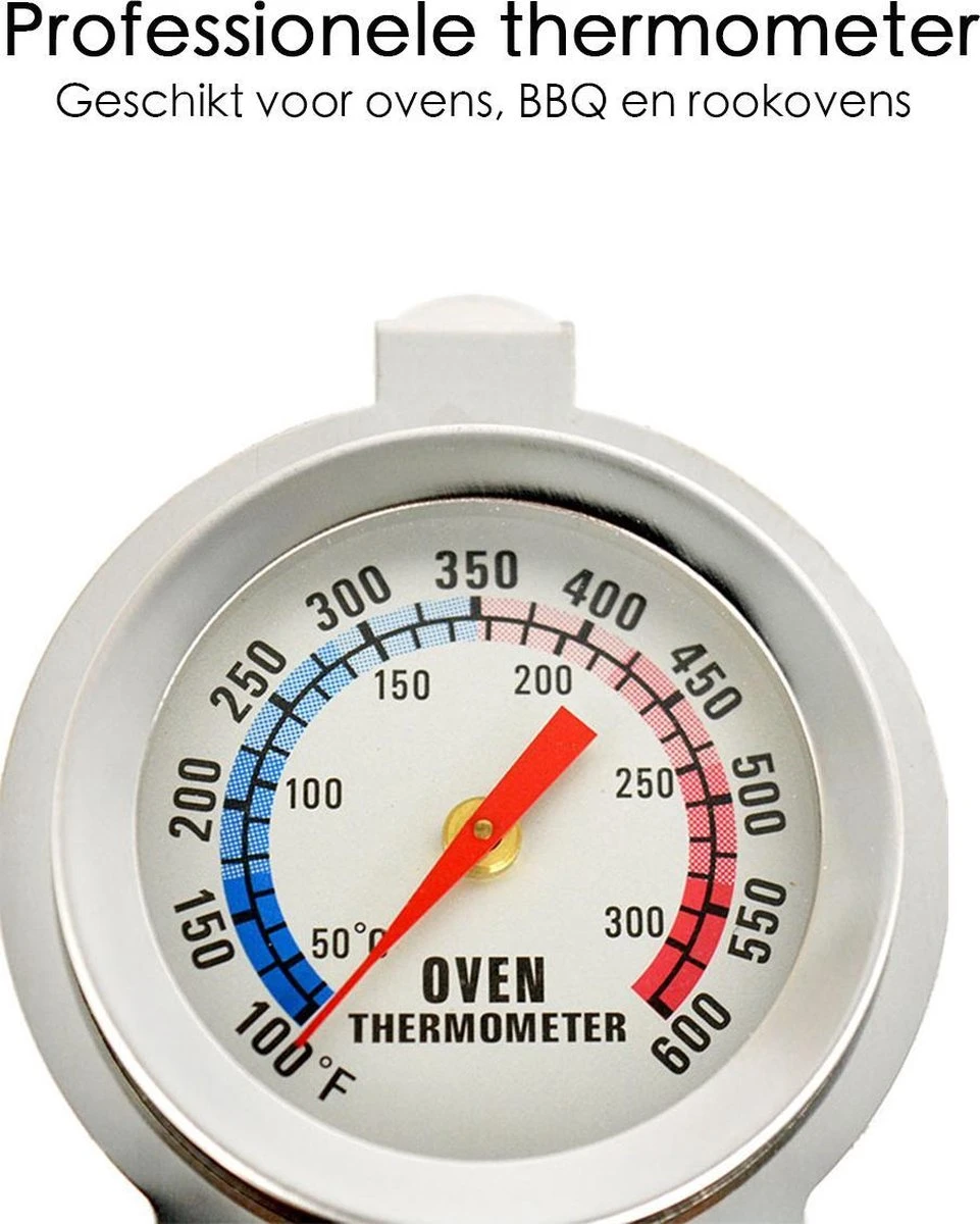 Merkloos Oventhermometer - Thermometer Oven - Rookoven Temperatuurmeter - Keukenthermometer - Afbeelding 4