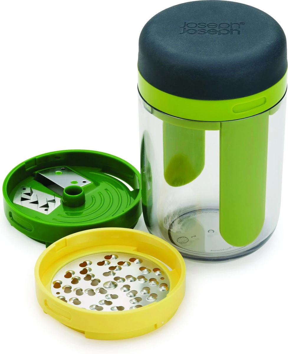 Joseph Joseph Spiro 3-in-1 Spiraalsnijder - Incl. Opvangbak - Rvs/Nylon - 7,8 X 7,8 X 16 Cm - Groen