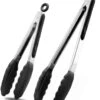Merkloos Vleestangen 2 Stuk Swissl - Salade Tang – Bbq Tang – 2 Siliconen Tangen - 26cm En 36cm – Serveertang - Keukentang - Barbecue Tang - Zwart